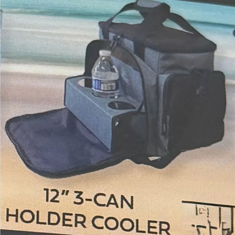Bella Russo 12 In Cooler & 3-Can Travel Holder Picnic Vacations Travel